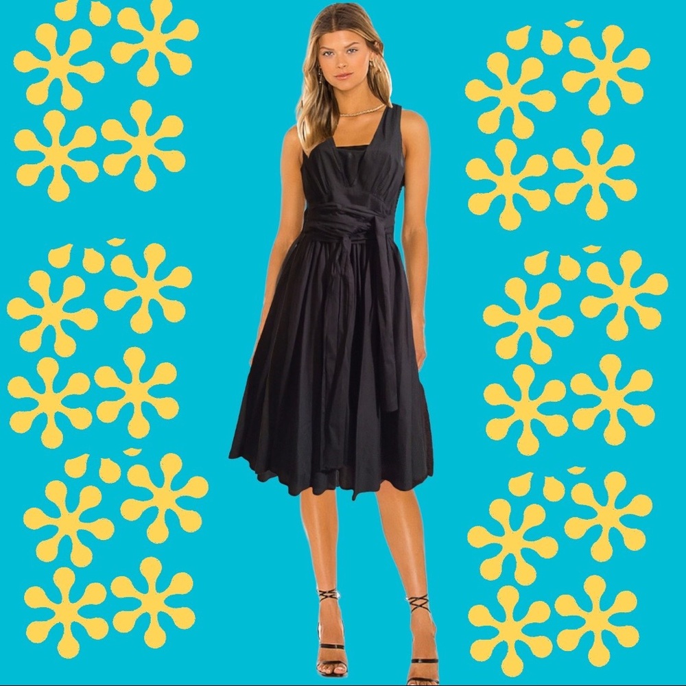 Calvin Klein✴️Black Cotton Dress ✴️ Full Skirt and Crinoline✴️Size 6